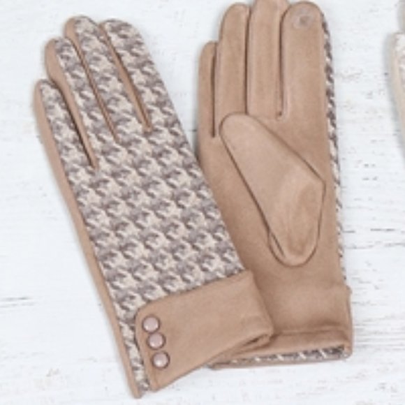 SMART TOUCH GLOVES W/ BUTTON - light brown - Picture 7 of 9